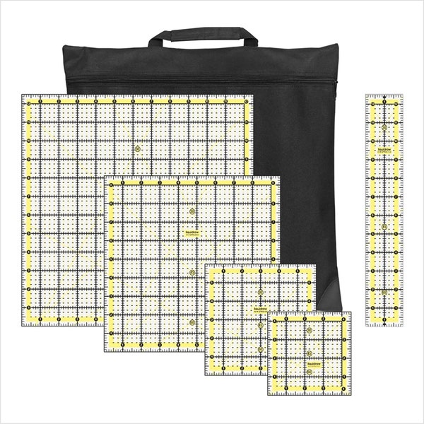 Liquidraw Quilting Lineal 5er Set, Klar Acryl Quilting Lineal Template mit Tasche