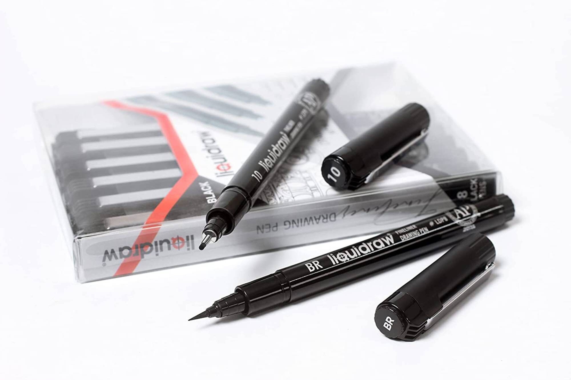 Set Di 8 Penne Fineliner Liquidraw - Impermeabili E Precise Per Disegno Tecnico, Schizzi E Calligrafia - Foto 8
