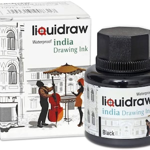 Liquidraw Coloured Drawing Ink India Ink, Waterproof 20 Assorted Colours, 35ml Indian Inks for Artists