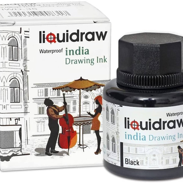 Encre de dessin colorée Liquidraw Encre de Chine, imperméable 20 couleurs assorties, encres de Chine 35ml pour artistes