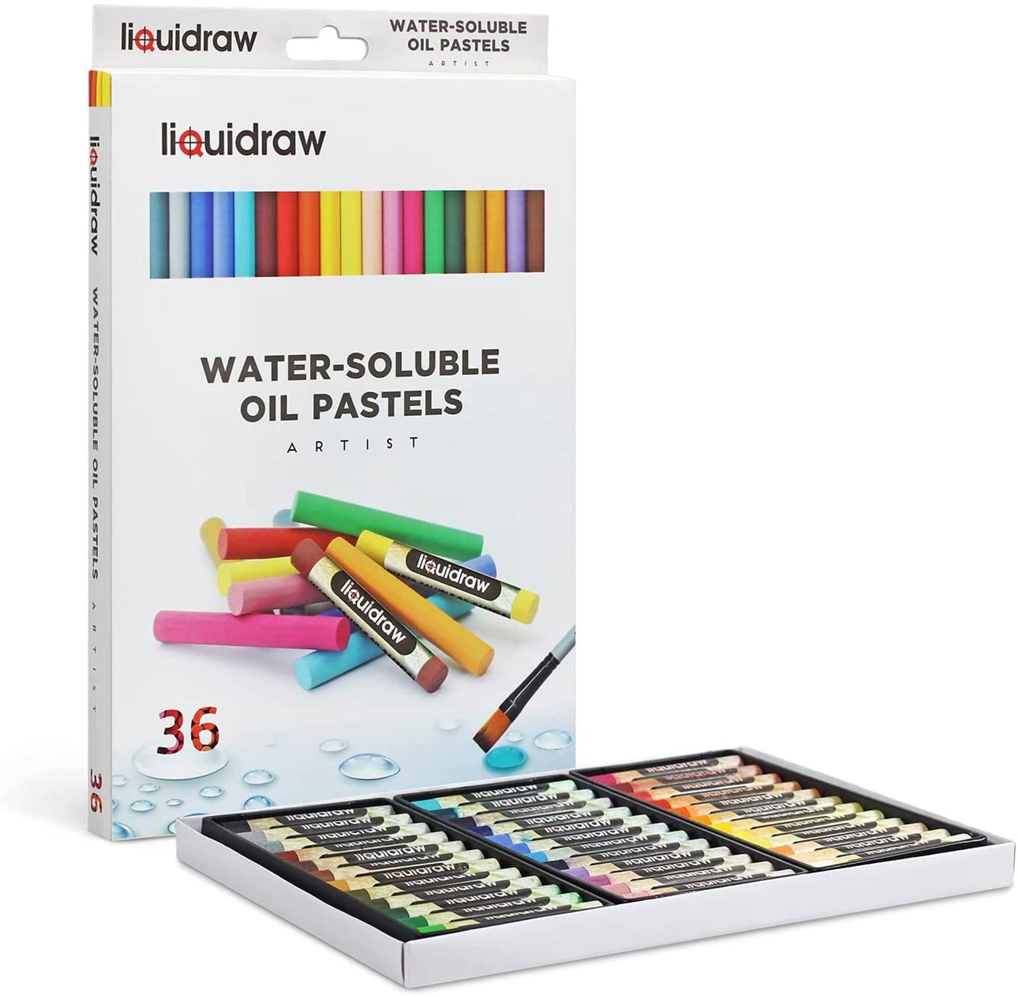 Liquidraw Oil Pastels Super Soft Water Soluble for Art, 36 Watercolour  Blending Crayons Set for Artiste, Students, Drawing & Painting 