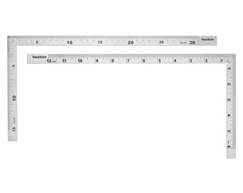 Liquidraw 150 x 300 mm En acier inoxydable L Shape Ruler Double Side Right Angle Metal Ruler, Imperial Measuring For Engineers & Architects