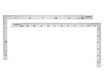 Liquidraw 150 x 300 mm In acciaio inossidabile A forma di L Righello in metallo ad angolo retto a doppia faccia, misurazione imperiale per ingegneri e architetti