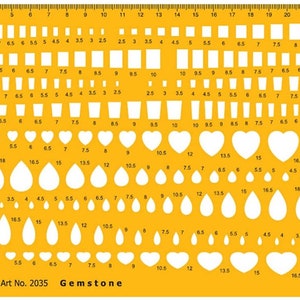 Liquidraw-sieradenontwerpsjablonensjabloon, sjabloonsjablonen voor sieraden maken - steenvormen en -maten