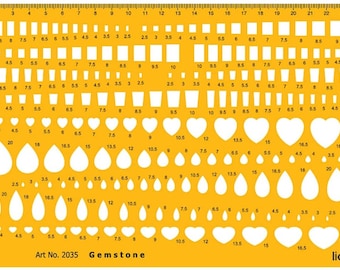 Liquidraw Jewellery Design Templates Stencil, Jewellery Making Template Stencils - Stone Shapes & Sizes