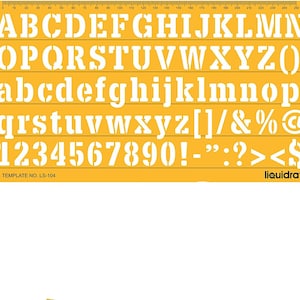 Plantillas de letras Liquidraw para manualidades de caligrafía Bold Italic English Lettering Stencil Number Drawing Template Capital, letras de 20 mm y 15 mm