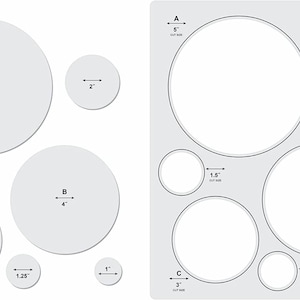 Liquidraw Quilting Templates And Rulers for Patchwork Acrylic Stencils Set Hexagon, Hearts, Square & Circle (Circle)