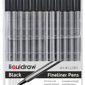 9 Black Fineliner Pens Set Pigment Ink Pen Drawing Fineliner