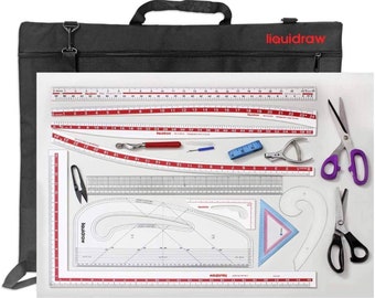 Liquidraw Pattern Maker Fashion Design Pattern Making Ruler Kit di 16 con borsa Fashion Designer Kit Per cucire Il righello