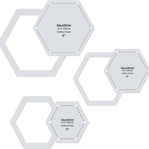 Liquidraw Quilting Templates & Rulers for Patchwork Acrylic Stencils Cutting Sewing Quilting  Set of 3 Hexagon