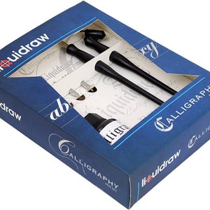 Liquidraw Calligraphy Pens Set Dip Pen Nibs Holder Set con inchiostro calligrafico nero per artisti, principianti, adulti e bambini