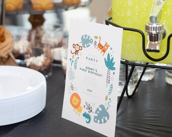 Wild One Birthday Party Supplies, Wild One Party Decor, First Birthday Wild One, Safari Birthday, Jungle Birthday, Safari Invitation