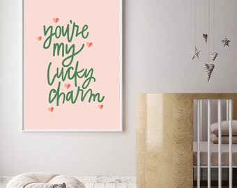 Lucky Charm St. Patricks Day Printable, St. Patty's Day, St. Patricks Day Sign, St Patricks Day Art, Nursery Printable, Play Kitchen Print