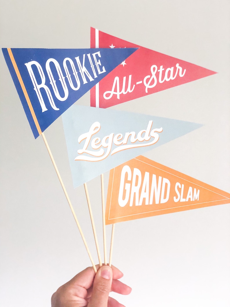 Baseball Party Centerpiece, Baseball Birthday Party, Baseball Baby Shower, Table decor, Baseball Flag, Sports Party Decor, Baseball Birthday image 3