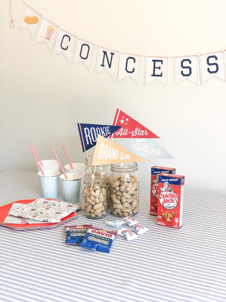 Baseball Party Centerpiece, Baseball Birthday Party, Baseball Baby Shower, Table decor, Baseball Flag, Sports Party Decor, Baseball Birthday image 1