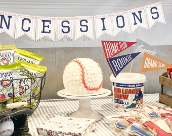 Concession Stand Sign, Concessions Banner, Concession Stand Menu, Baseball Birthday Party, Baseball Baby Shower, Rookie of the Year
