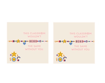 Bead Bracelet Classroom Valentines, Friendship Bracelet Valentines, Friendship Era Valentines