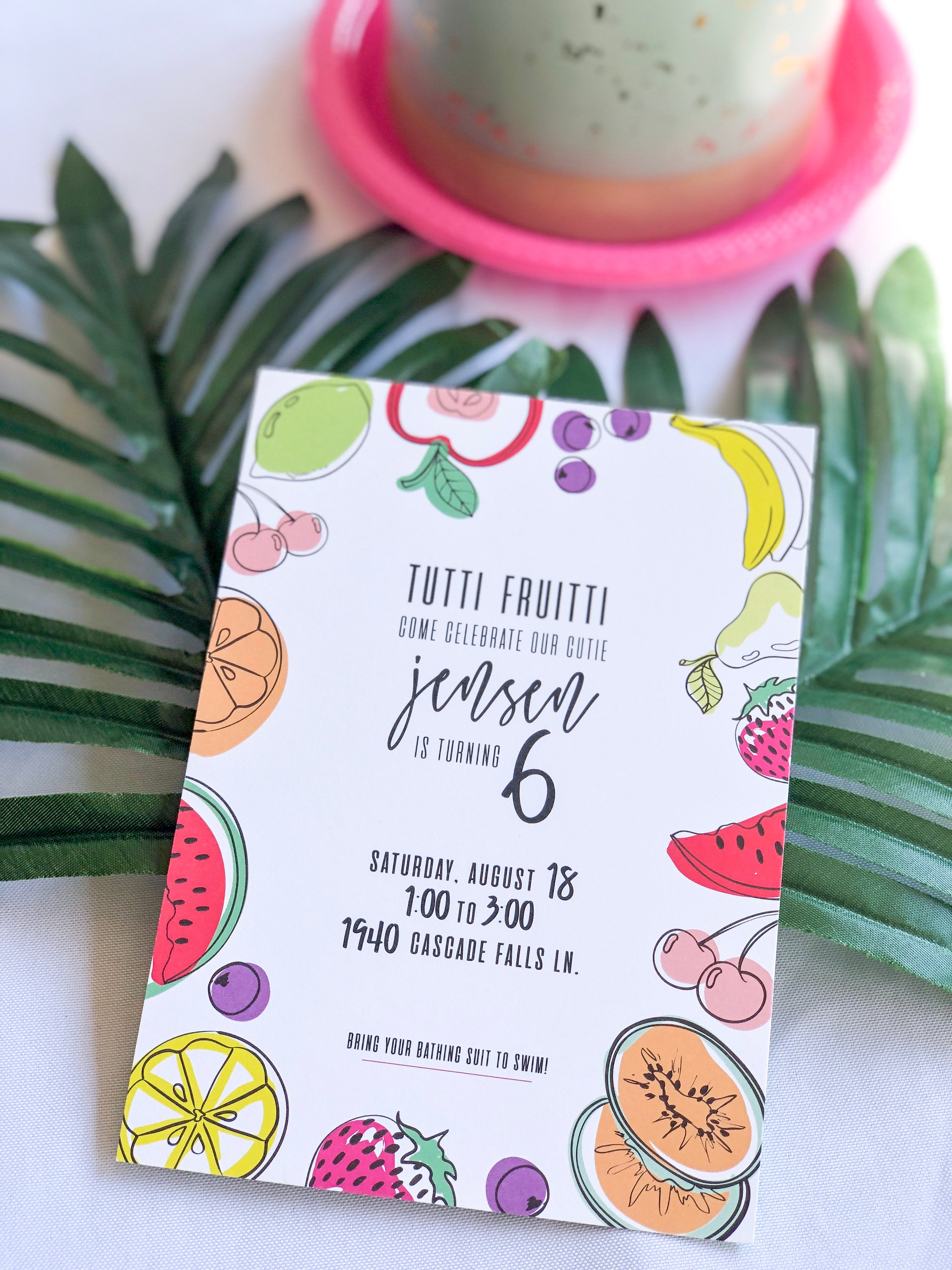 Fruit Birthday Party Invitation, Twotti Frutti 2nd Birthday Party ...