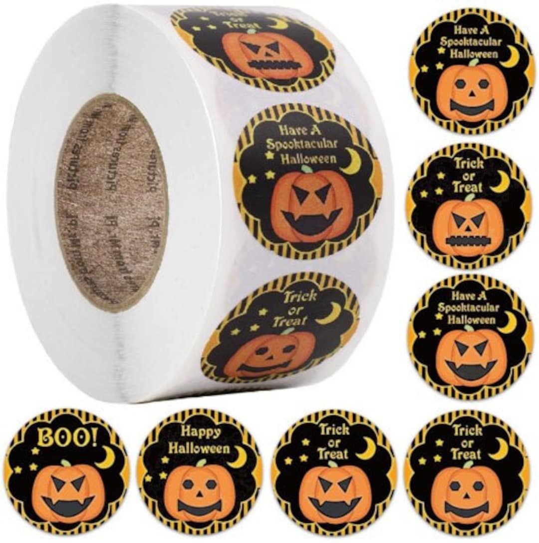 Halloween Pumpkin Orange Stickers Seals Label Gift Party - Etsy
