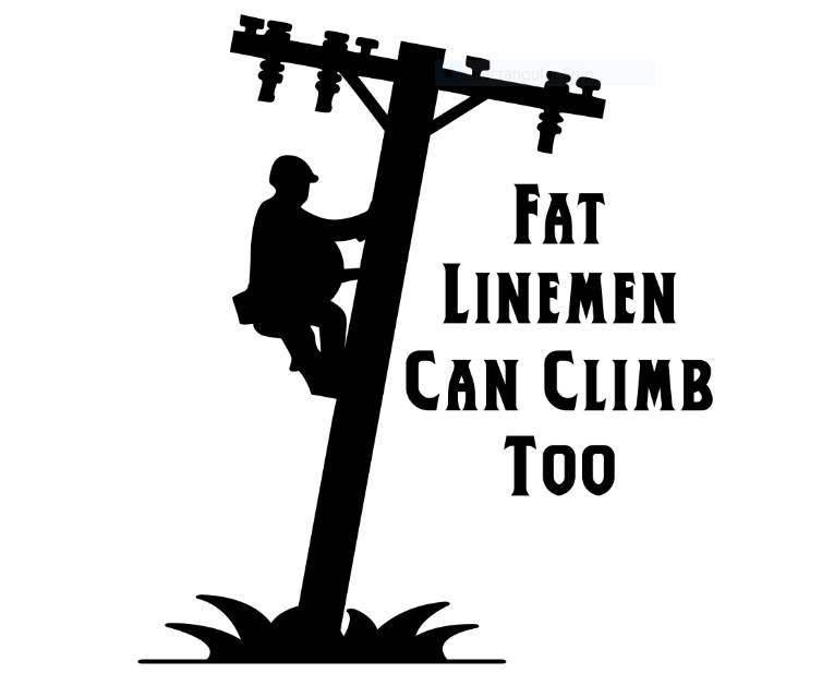 Lineman Decal Fat Lineman Decal Lineman Climbing Decal Etsy