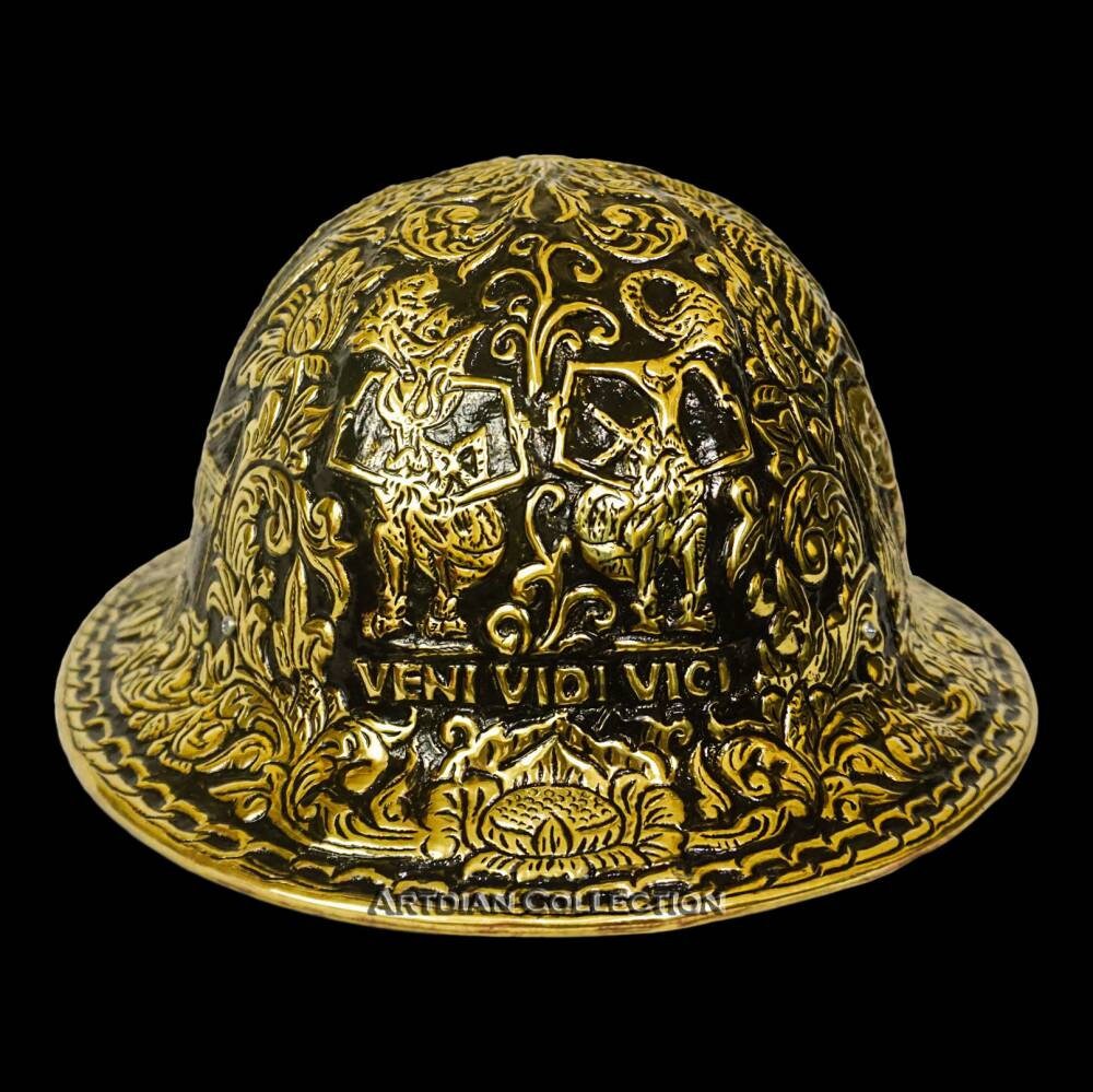 Custom Made Brass Hammered Hand Carved Full Brim Hard Hat - Etsy