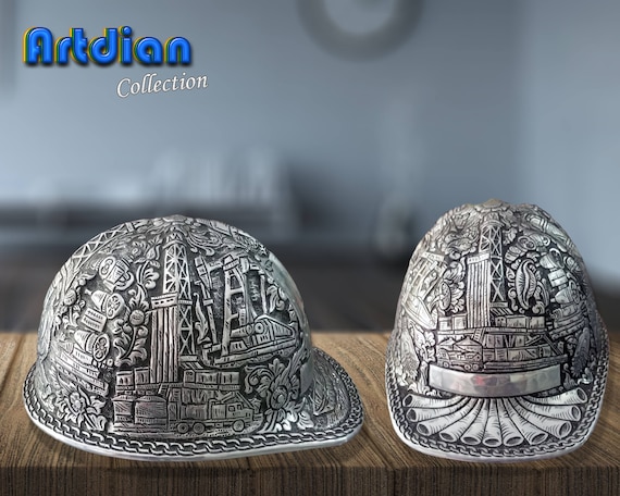 Accessoires Hoeden & petten Helmen Militaire helmen Custom Order Gegraveerde Aluminium Hard Hat 