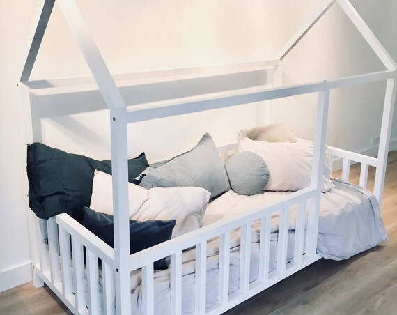 Durable Birch Hardwood BED Toddler bed, play house bed frame, children bed, wood house, floor bed, teepee bed, wooden bed, wood house