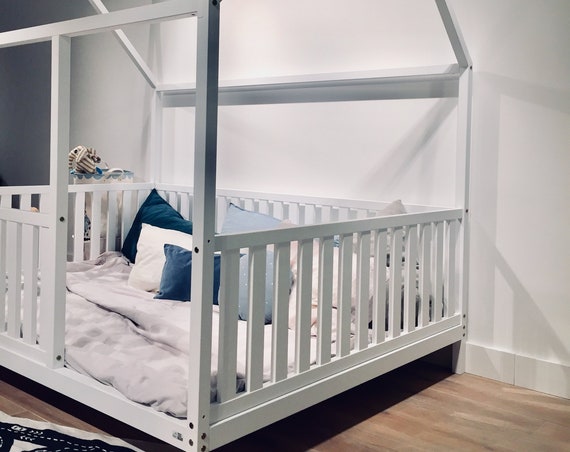 PAINTING - adding WHITE paint to your wood house bed, toddler bed order.