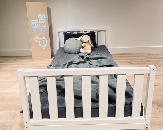 Durable US Twin size 39x75 Toddler bed Play bed frame Children bed Bunk bed Wood Floor bed Wooden bed Wood Montessori bed Gift, Bed frame