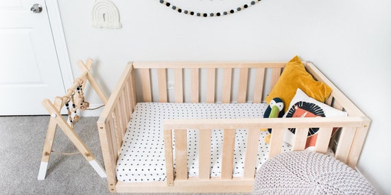 Montessori Bett Kinder Bodenbett QUEEN Größe 60x80 - Etsy Österreich