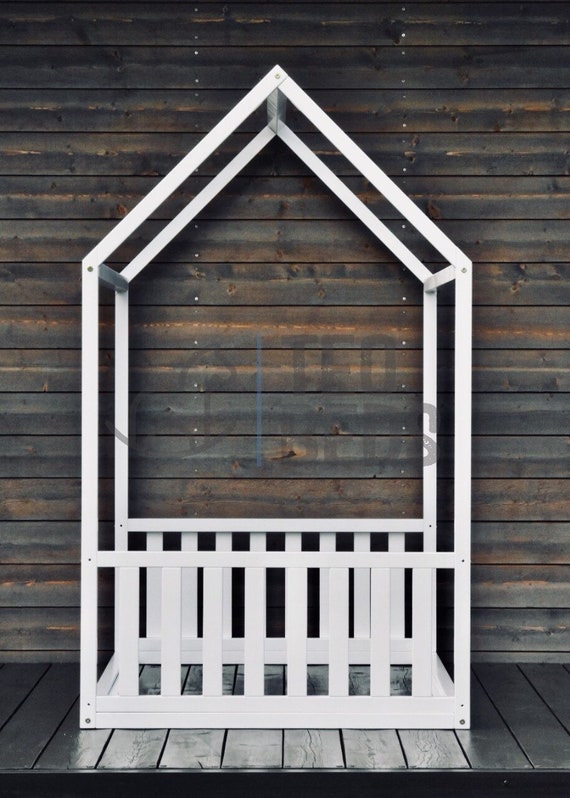 Birch Hardwood BED Toddler bed WITH 2 SIDES, Nursery bed Frame bed Play house House bed Bed home Home bed Kid bed Baby bed Gift, Bed frame