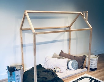 Handmade Montessori bed | custom size selection | Natural Wood finish | TeoBeds