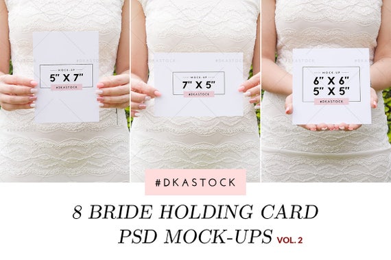 8 Bride Holding Invitation Mockups Wedding Invitation Mockup Styled
