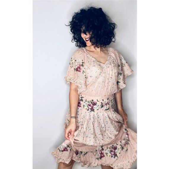 1970s boho dress • Albert Nipon Dress • Floral