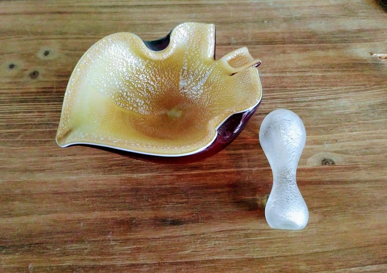 Vintage Barovier /& Toso Murano Venetian Glass Mortar And Pestle Set ChristmasPresentHousewarming