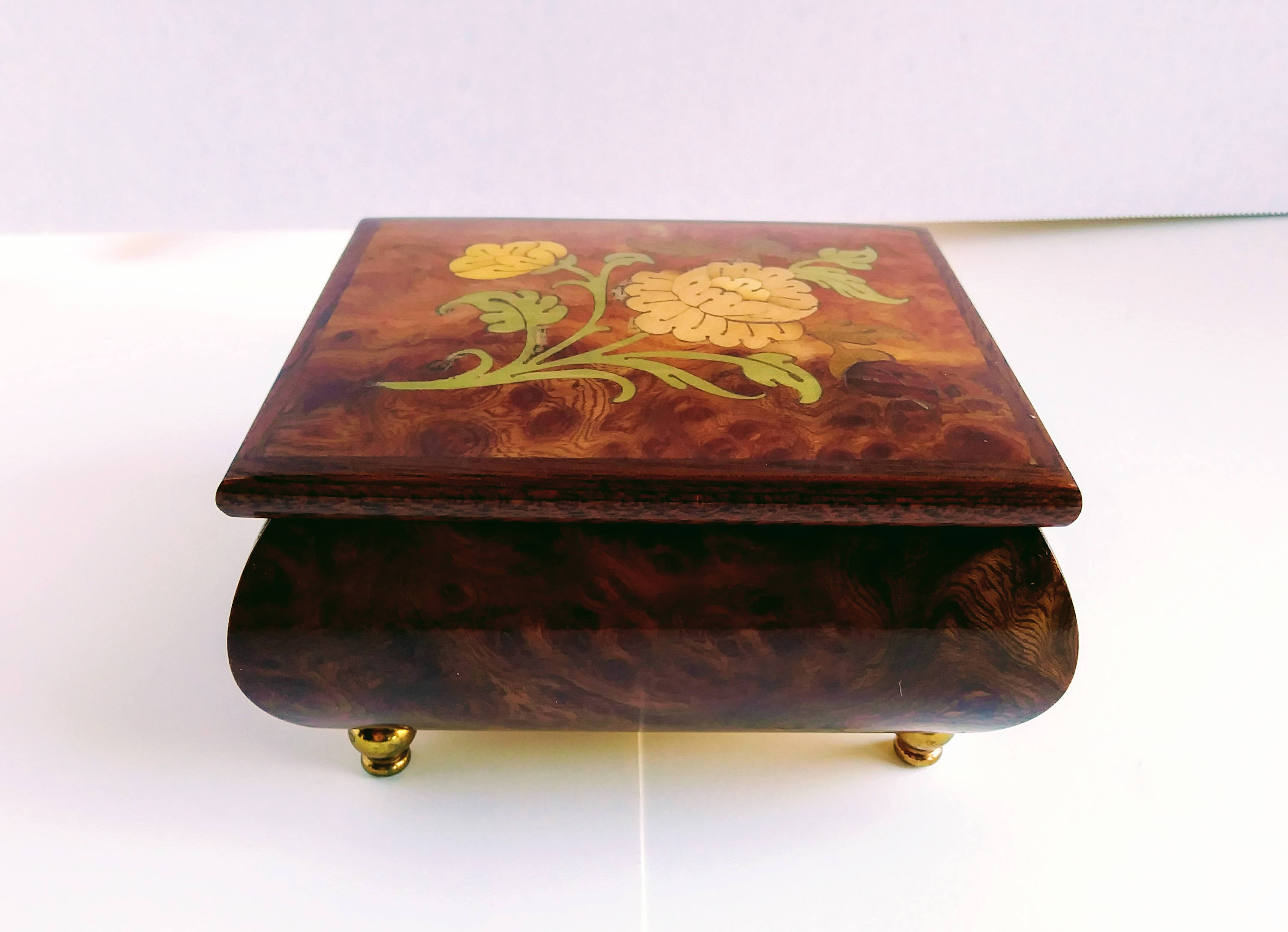 Vintage Italian Sorrento Floral Inlaid Wood Music Box /18 Etsy