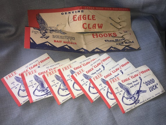 Vintage Eagle Claw Fish Hooks in Original Packaging/fathers Day
