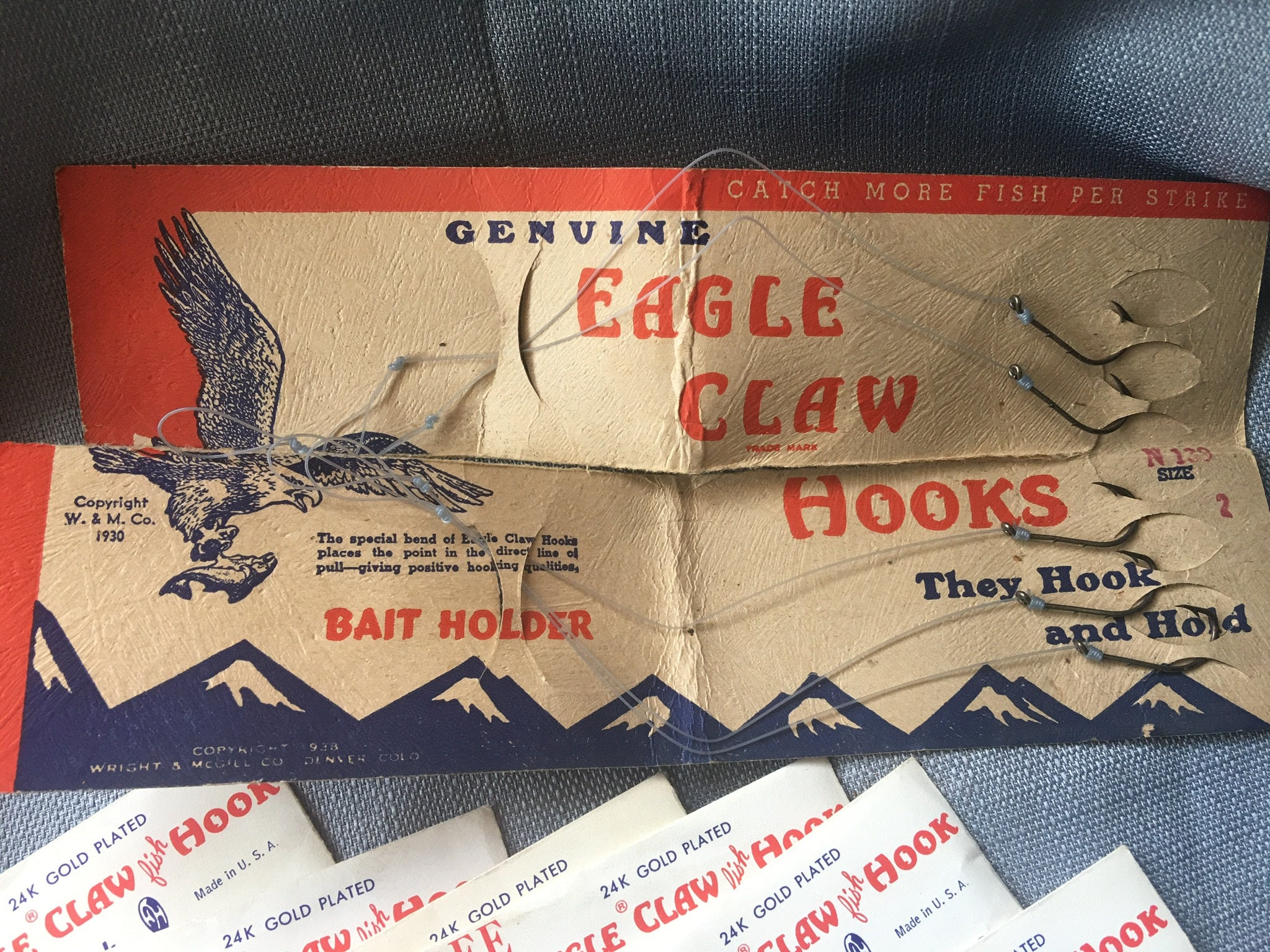 Vintage Eagle Claw Fish Hooks in Original Packaging/fathers Day/christmas  in July/ -  UK