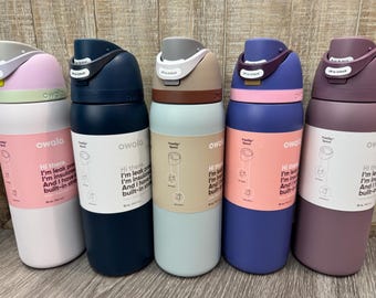 OWALA 32oz Freesip Bottle - Custom Laser Engraved - Double insulated / Stainless Steel - Sports Bottles - Personalized