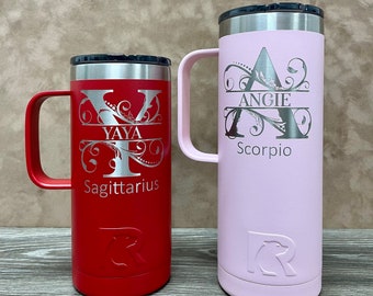 Laser Engraved RTIC Travel Mug – Personalized 20 oz Coffee Cup with Lid