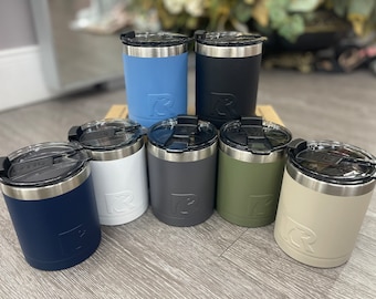 12oz RTIC Lowball Tumblers Stainless Double Insulated Personalized Laser Custom Engraved