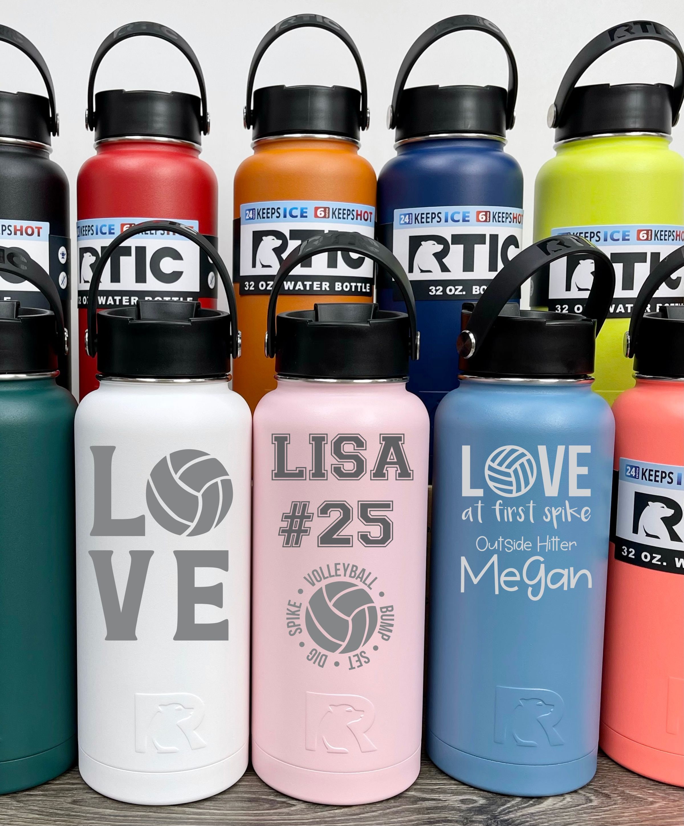 RTIC 32 Oz Water Bottle Flask Personalized Laser Engraved