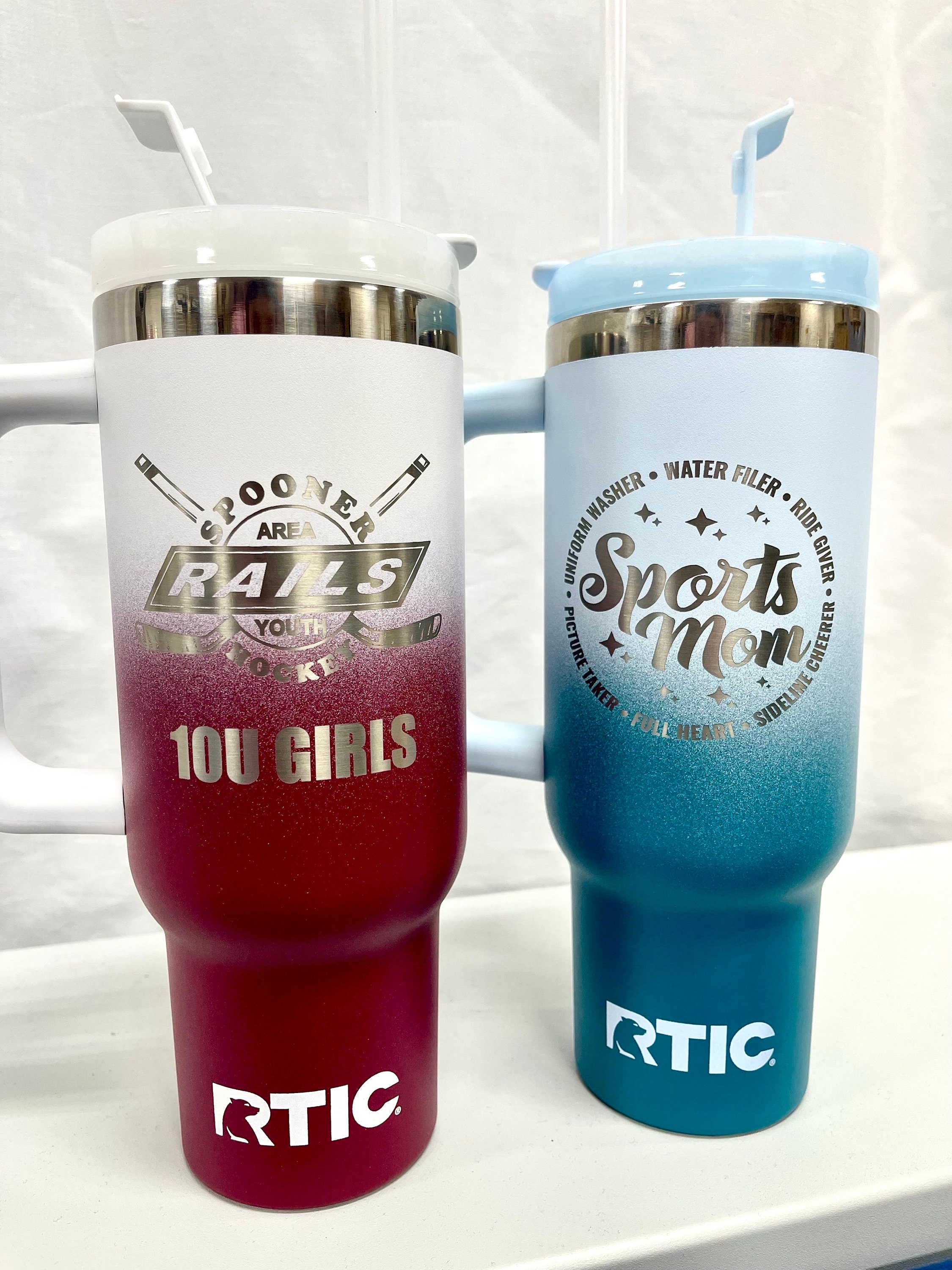 40oz RTIC Road Trip Tumbler NEW Design - Comes With Straw - Custom
