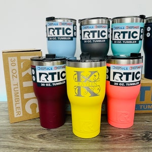 30 Oz. RTIC TUMBLER Personalized with Laser Engraved Name Phrase or Custom Design - Bridesmaid Gift Newest Colors, Matte not Glossy