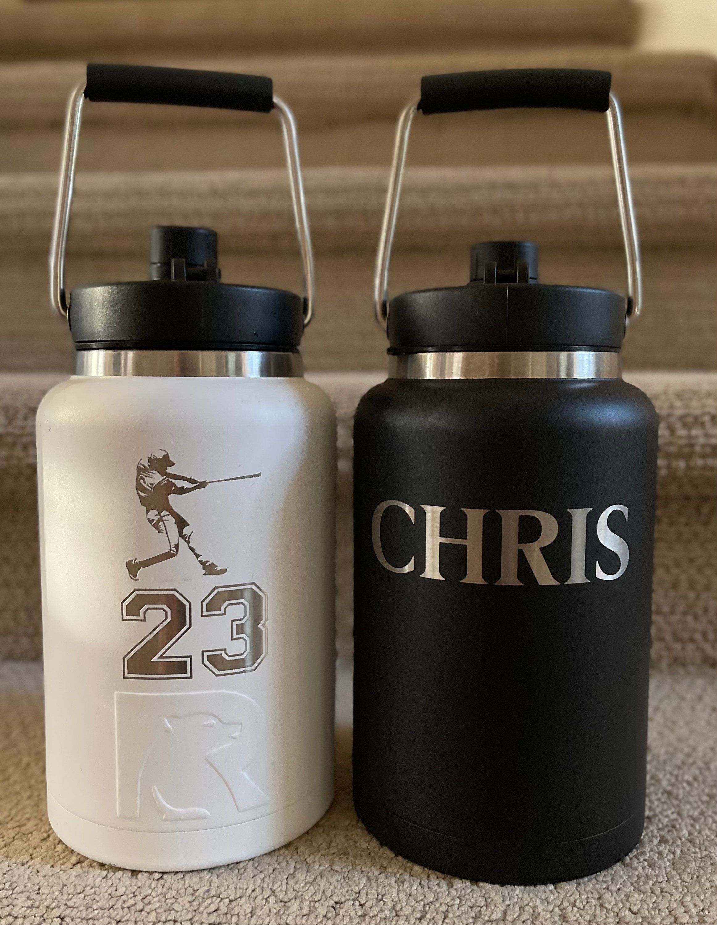 The Coldest Water Bottle 64oz Custom Personalize Engraved Water Bottle 