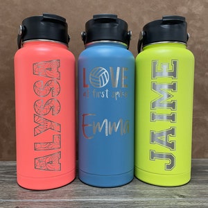 RTIC 32 Oz Water Bottle Flask Personalized Laser Engraved Volleyball or ...