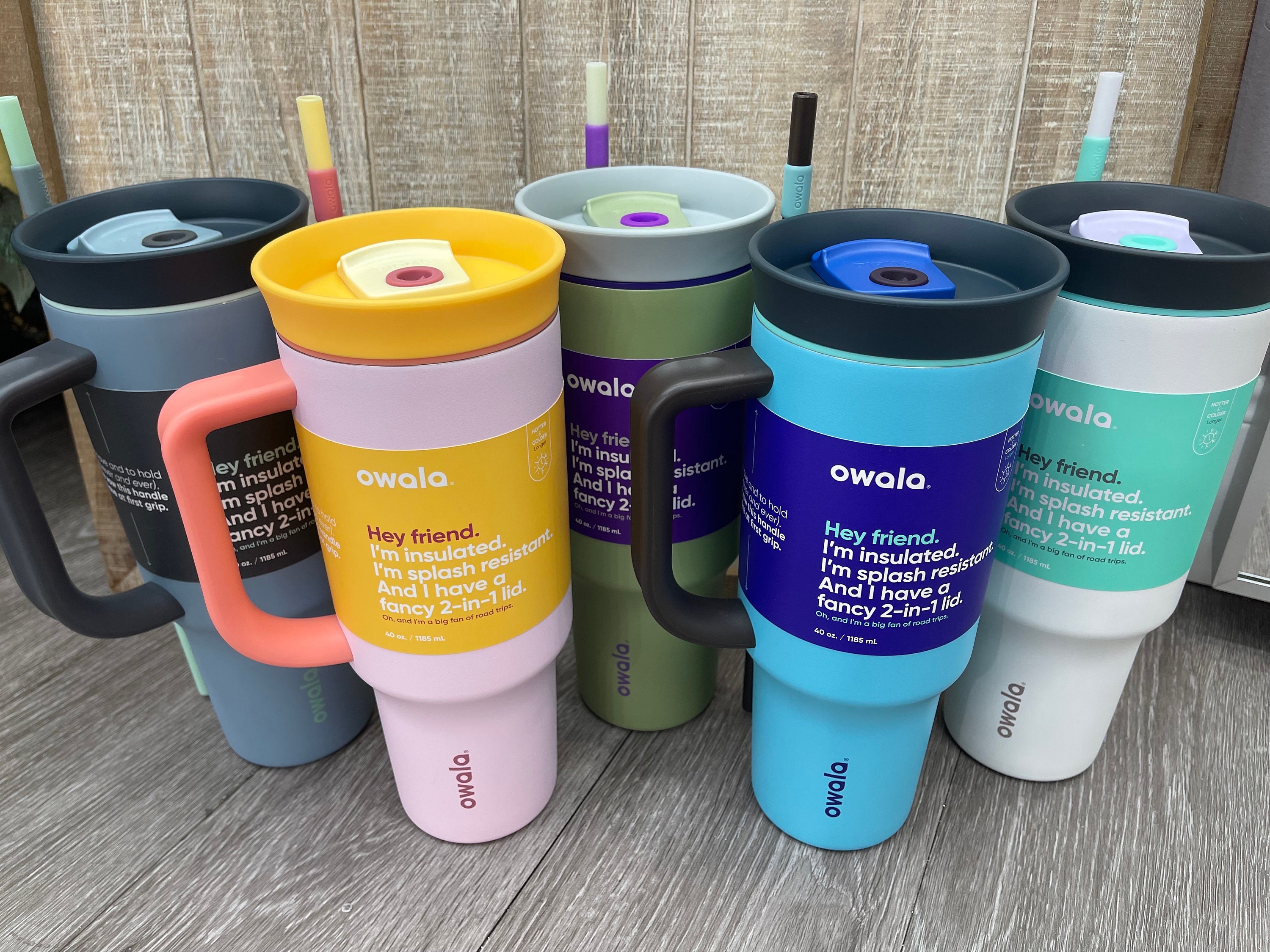 Owala 40oz Stainless Steel Tumbler With Handle FREE Laser Engraving  Stainless Steel Powder Coated Owala Spill Proof Tumbler With Handle 