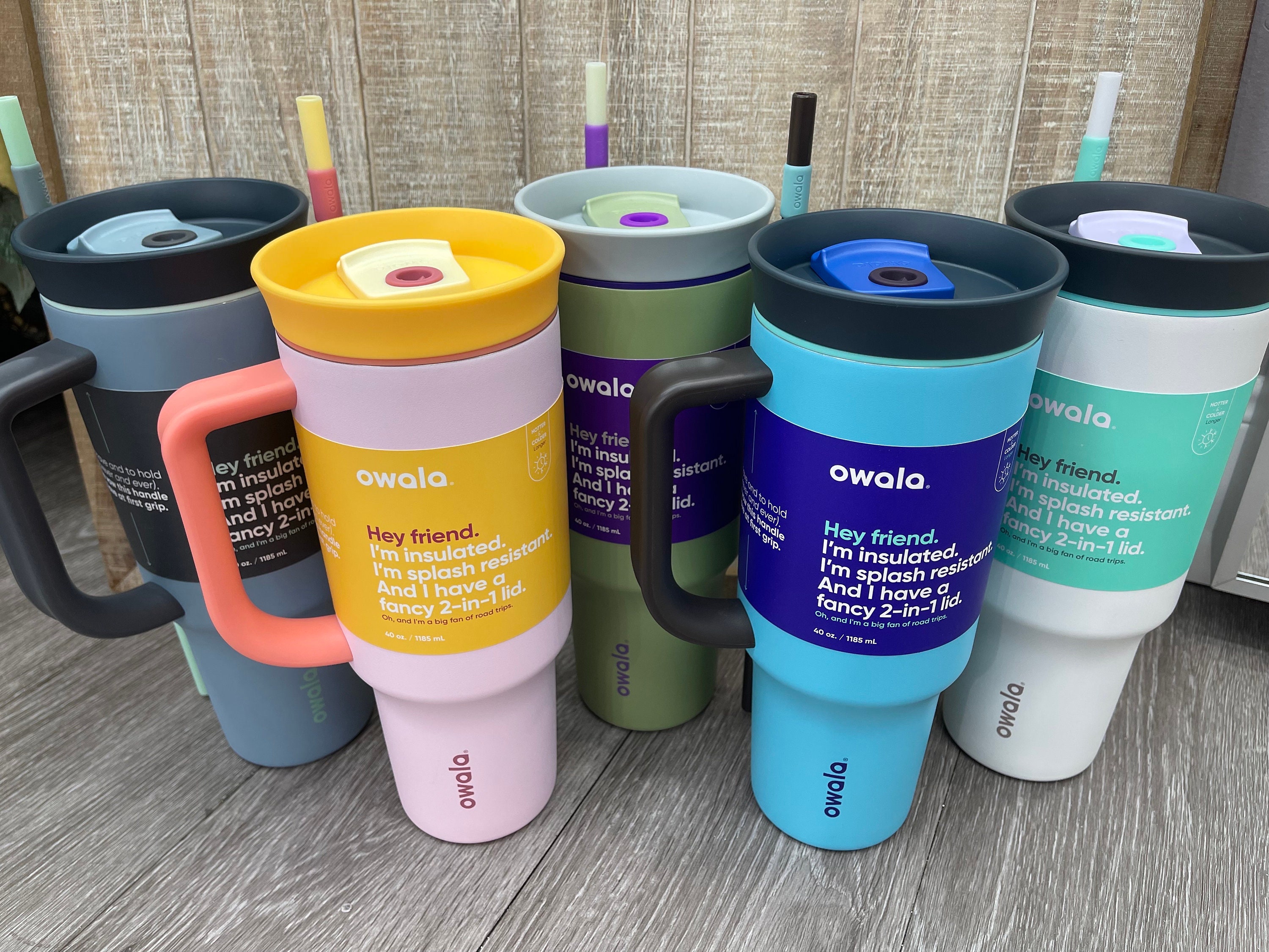 OWALA 40oz Freesip Tumbler With Straw - Custom Laser Engraved