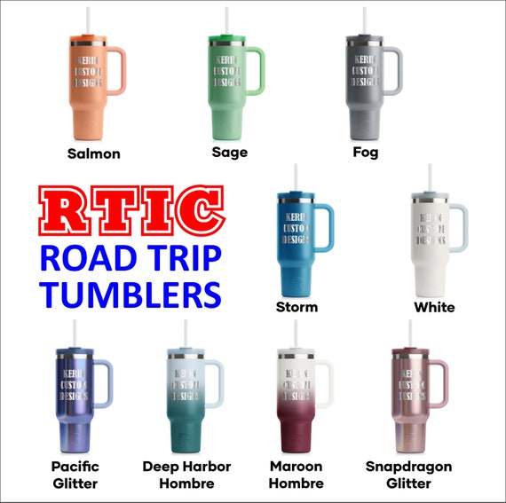 40oz RTIC Road Trip Tumbler NEW Design Comes With Straw Custom