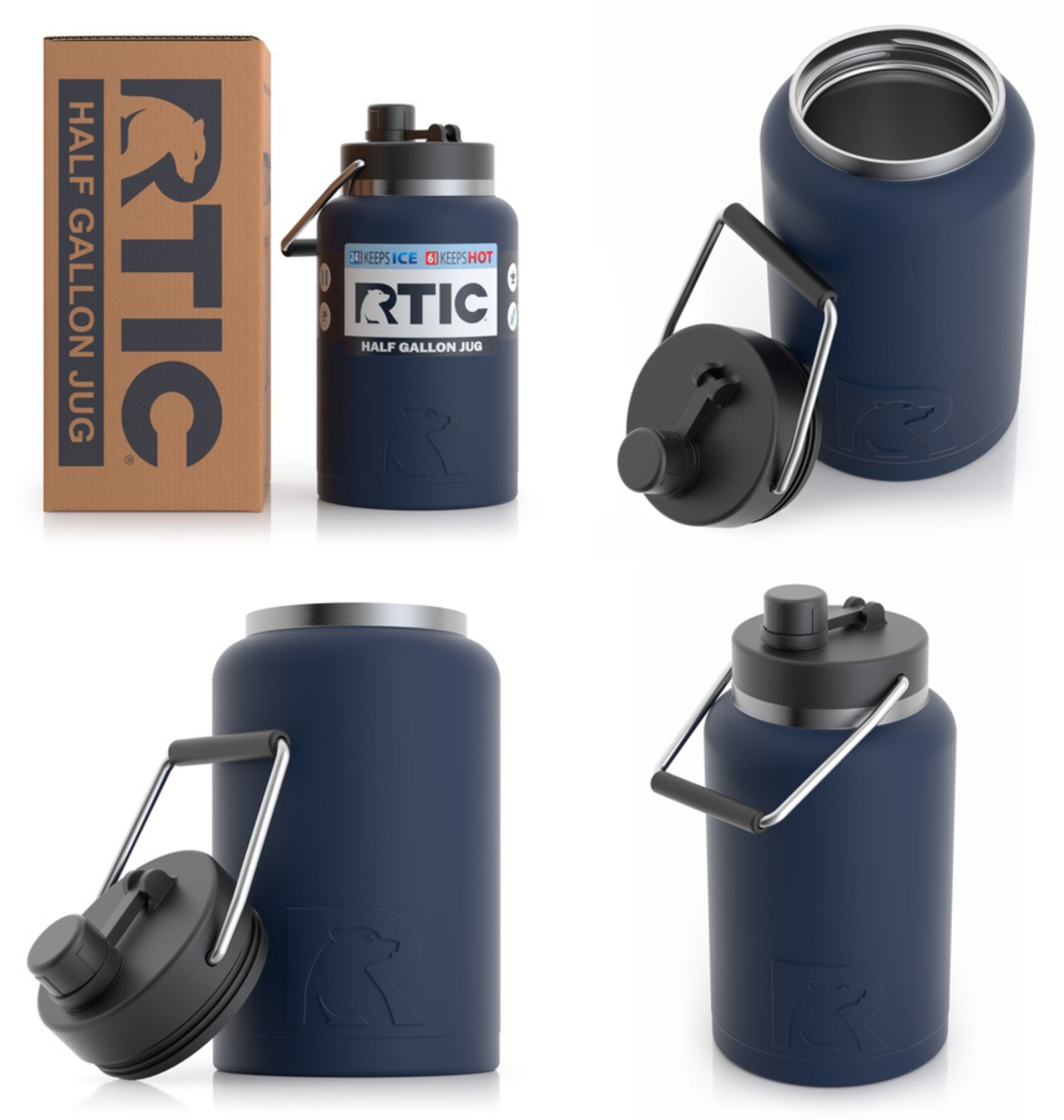 RTIC Half Gallon Jug with Handle, Vacuum Insulated Water Bottle